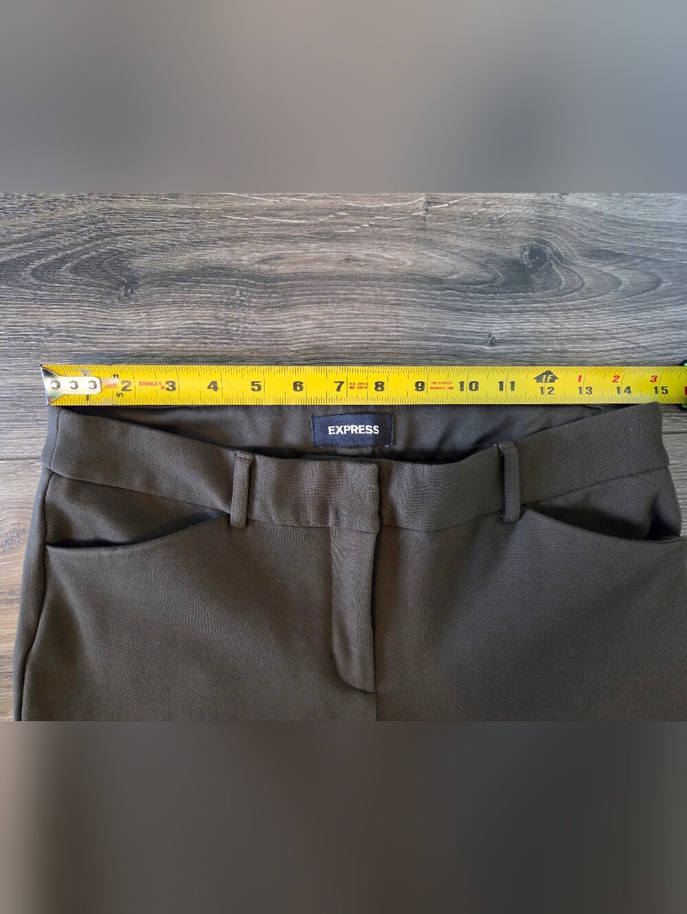 Express Olive Green Mid Rise Slim Pants - Picture 5 of 6